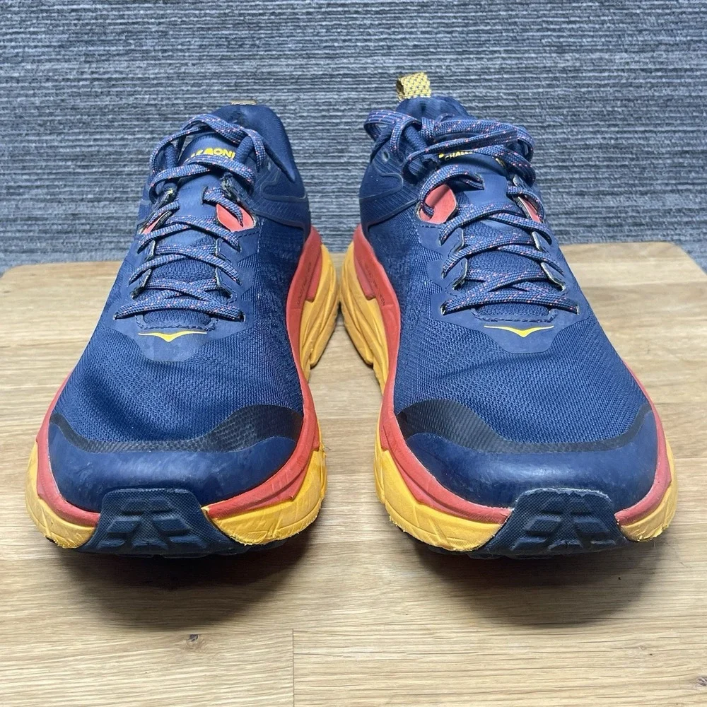 Hoka One One Challenger ATR 6 Shoes Men 11.5 Blue Yellow Trail Running Sneakers